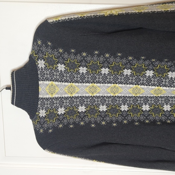 Eddie Bauer Gray Nordic Fair Isle Long Sleeve Full Zip Cardigan M - Picture 11 of 15